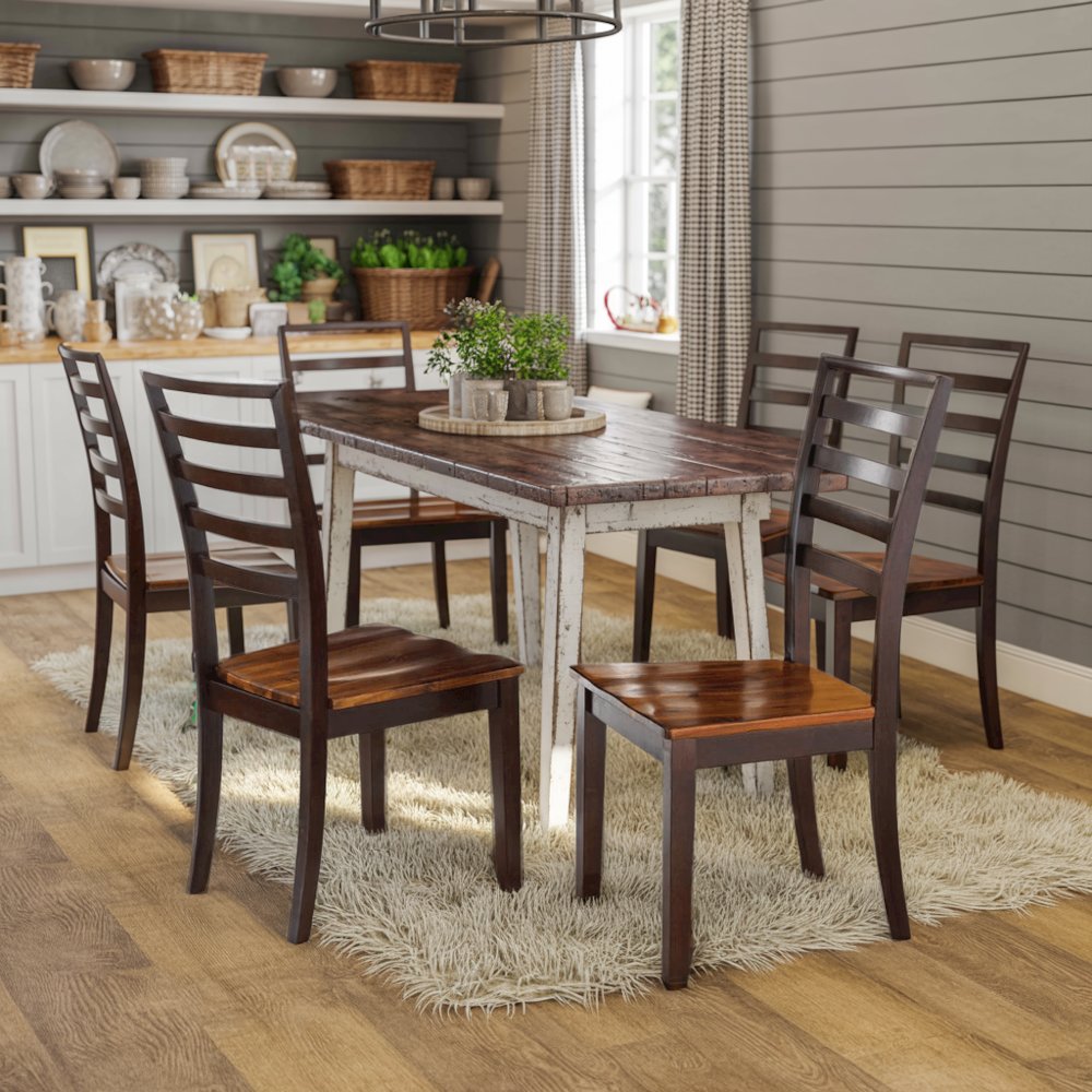 Wooden Dining Chairs Set of 2 – Brown Kitchen and Dining Room Chairs. Picture 2