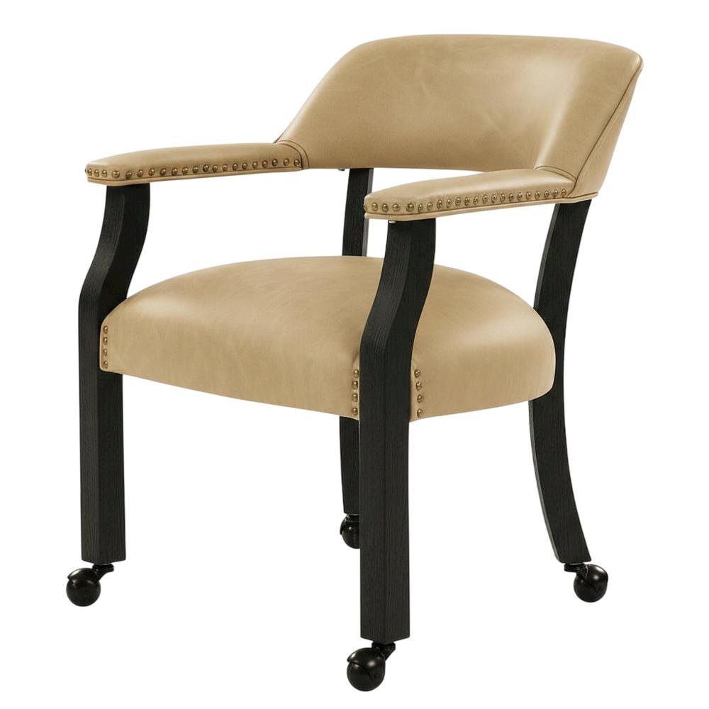 Vegan Leather Dining Table and Chairs with Reversible Game Top, Black. Picture 4