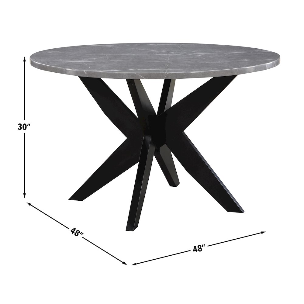 Amy 48-inch Round Faux-Marble Dining Table. Picture 9