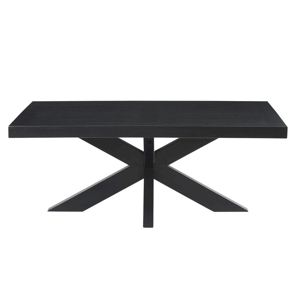 Elegant Ebony Cocktail Table with Ash Veneer Top and Solid Rubberwood Legs. Picture 1