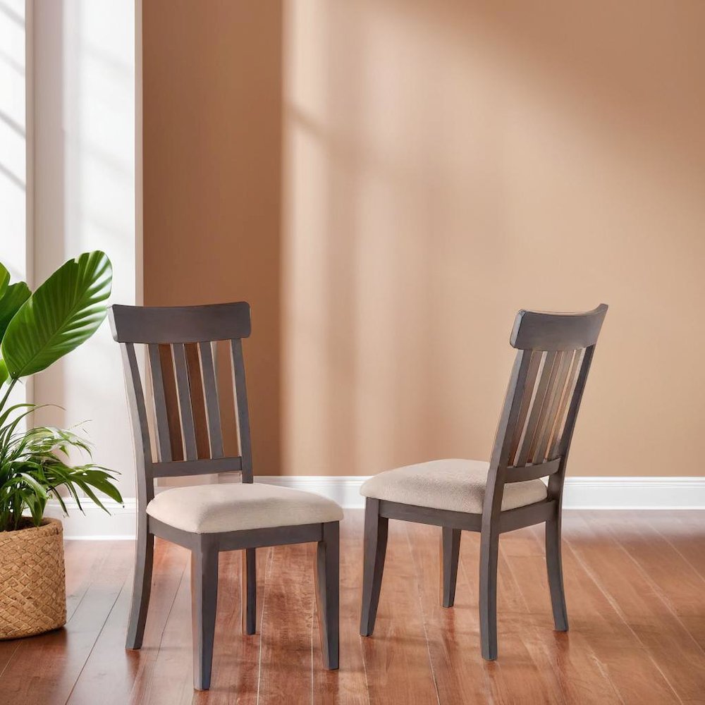 Elegant Dusky Cedar Set of 2 Dining Chairs Crafted from Rubberwood and Bentwood. Picture 4