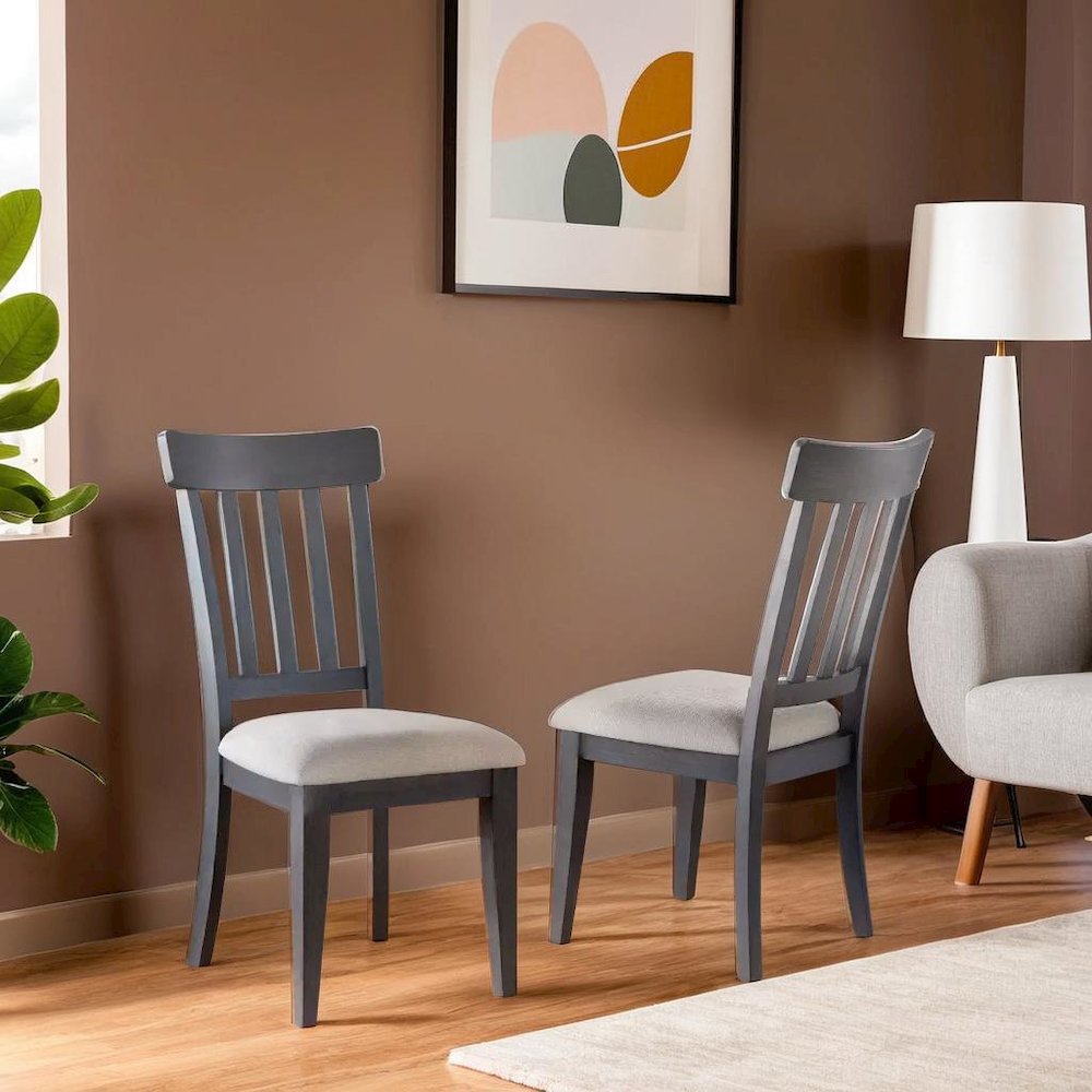 Elegant Dusky Cedar Set of 2 Dining Chairs Crafted from Rubberwood and Bentwood. Picture 5