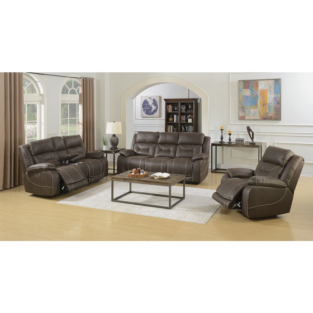 Aria Pwr- Pwr Recliner Sofa Brown. Picture 5