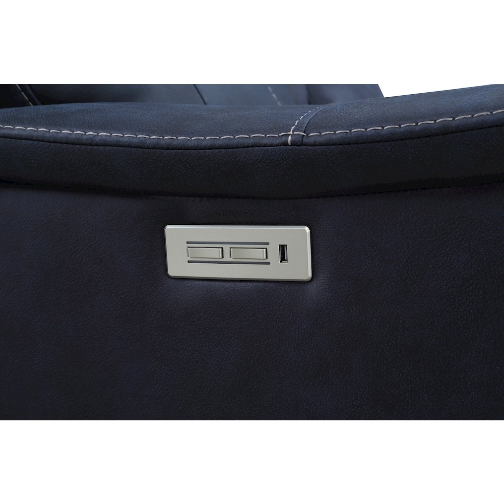 Valencia Dual Power Reclining Console Loveseat - Ocean. Picture 8