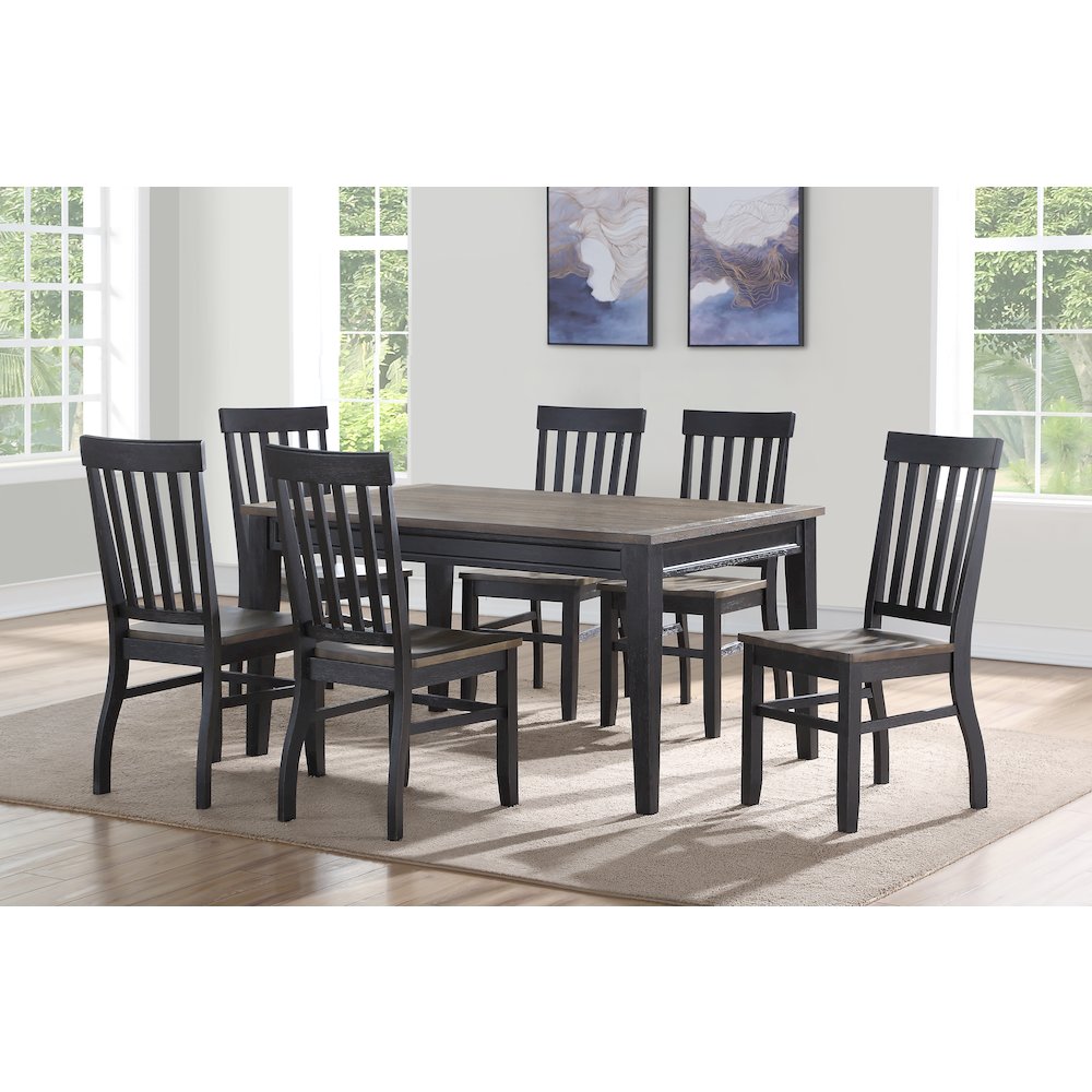 Raven Noir Dining Table and 6 Chairs. Picture 2