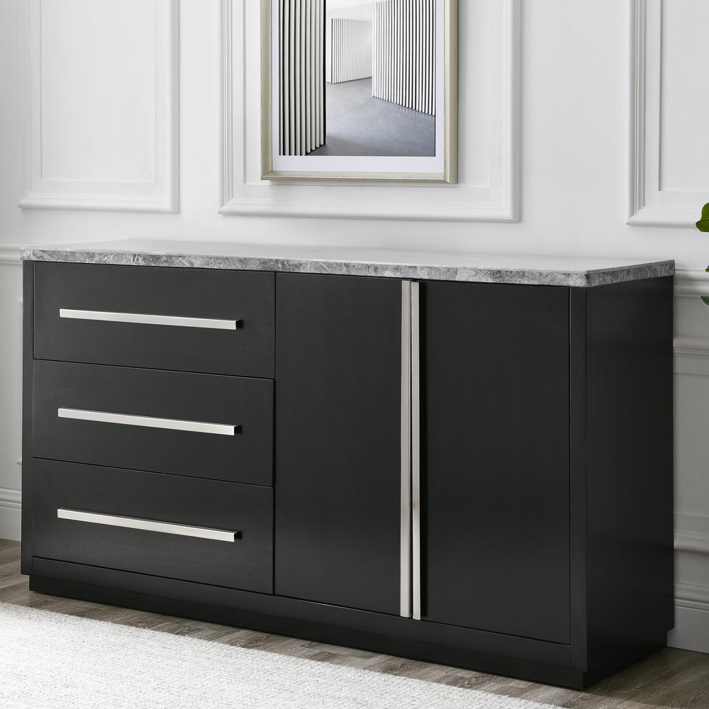 Camila Gray Marble Credenza. Picture 2