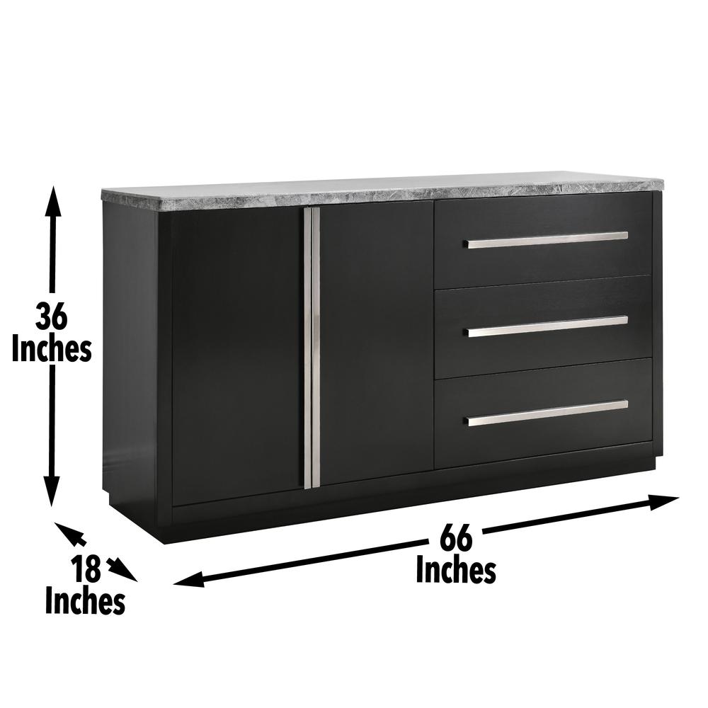 Camila Gray Marble Credenza. Picture 4