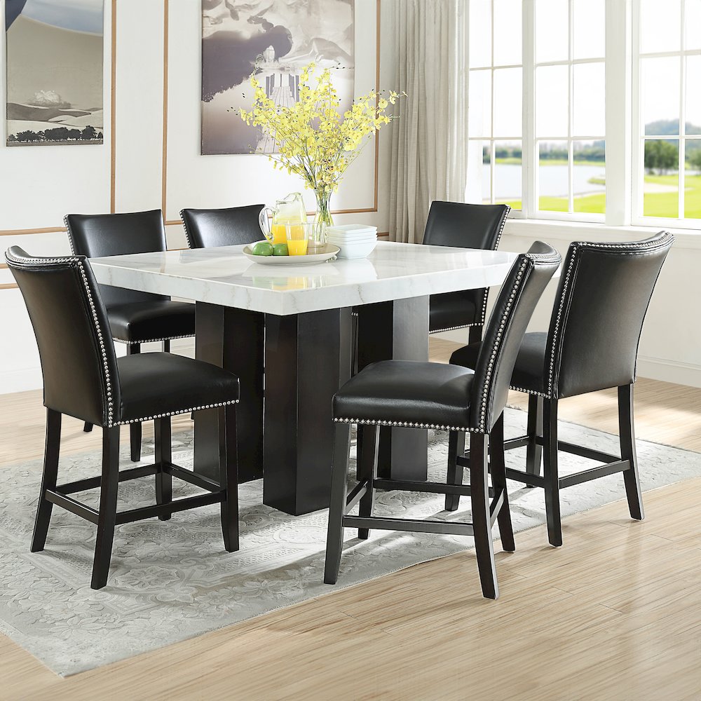 Camila Square 7PC Counter Set Black Chair. Picture 5