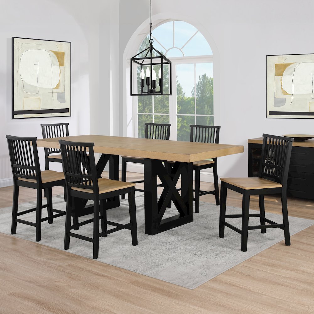 Magnolia 7pc Counter Table Black Base. Picture 5