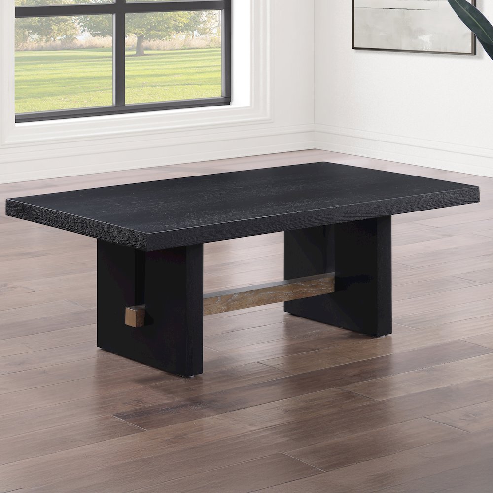 Aubrey 48" Coffee Table, Black Finish. Picture 7