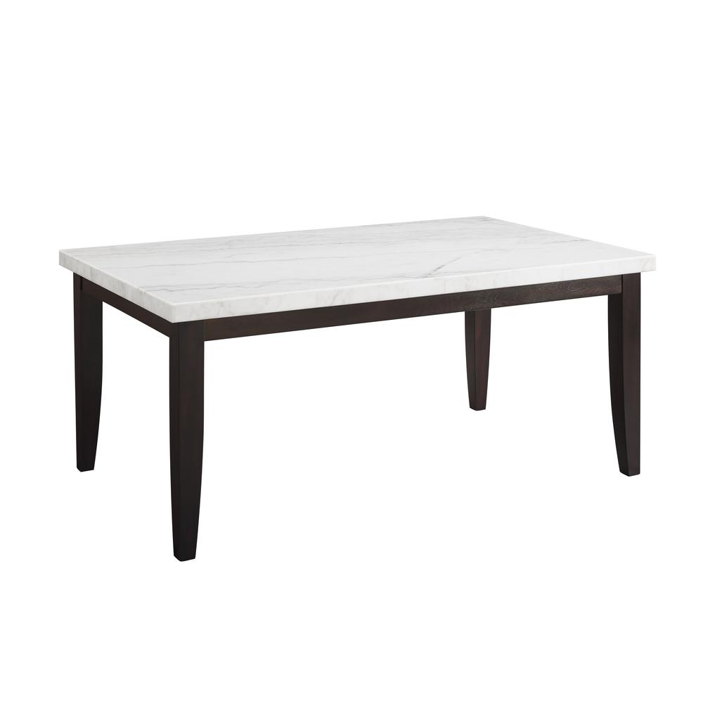 7pc Rectangle Dining Set, White/Dark Cherry. Picture 3