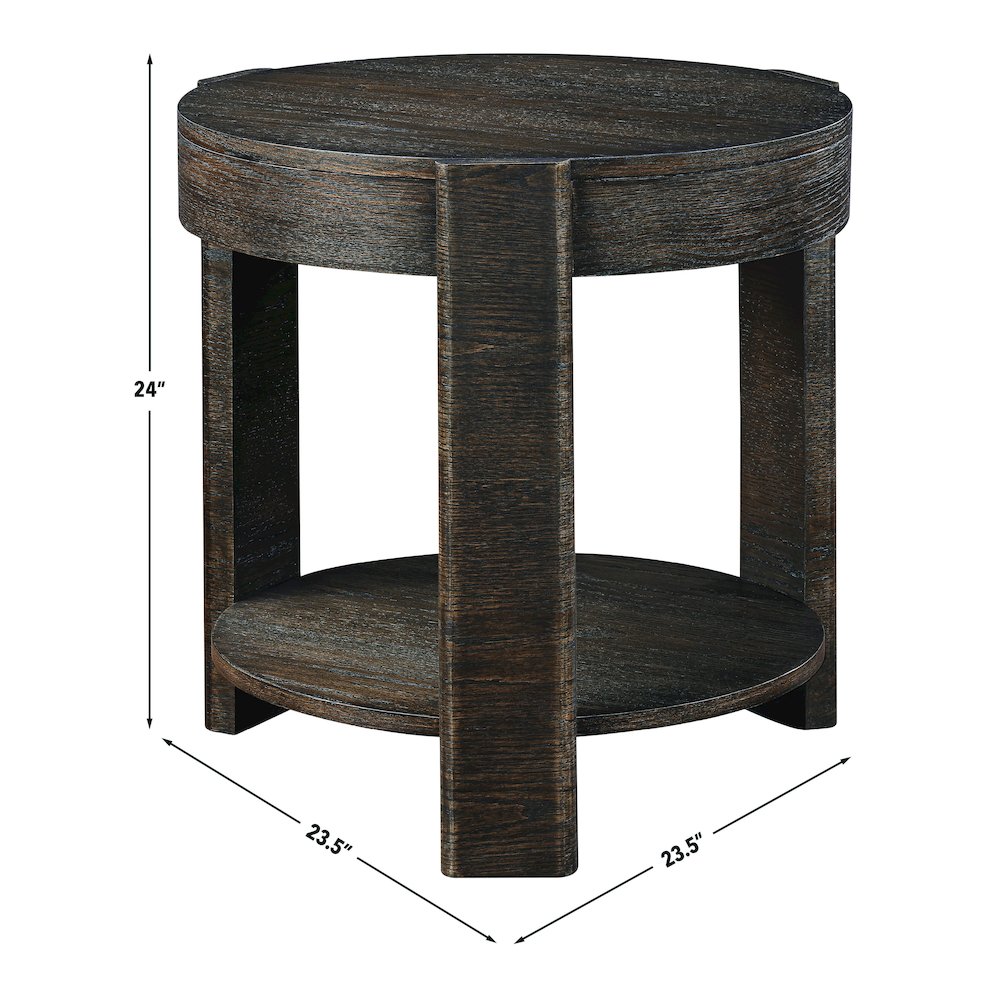 Salina Espresso Round End Table. Picture 9