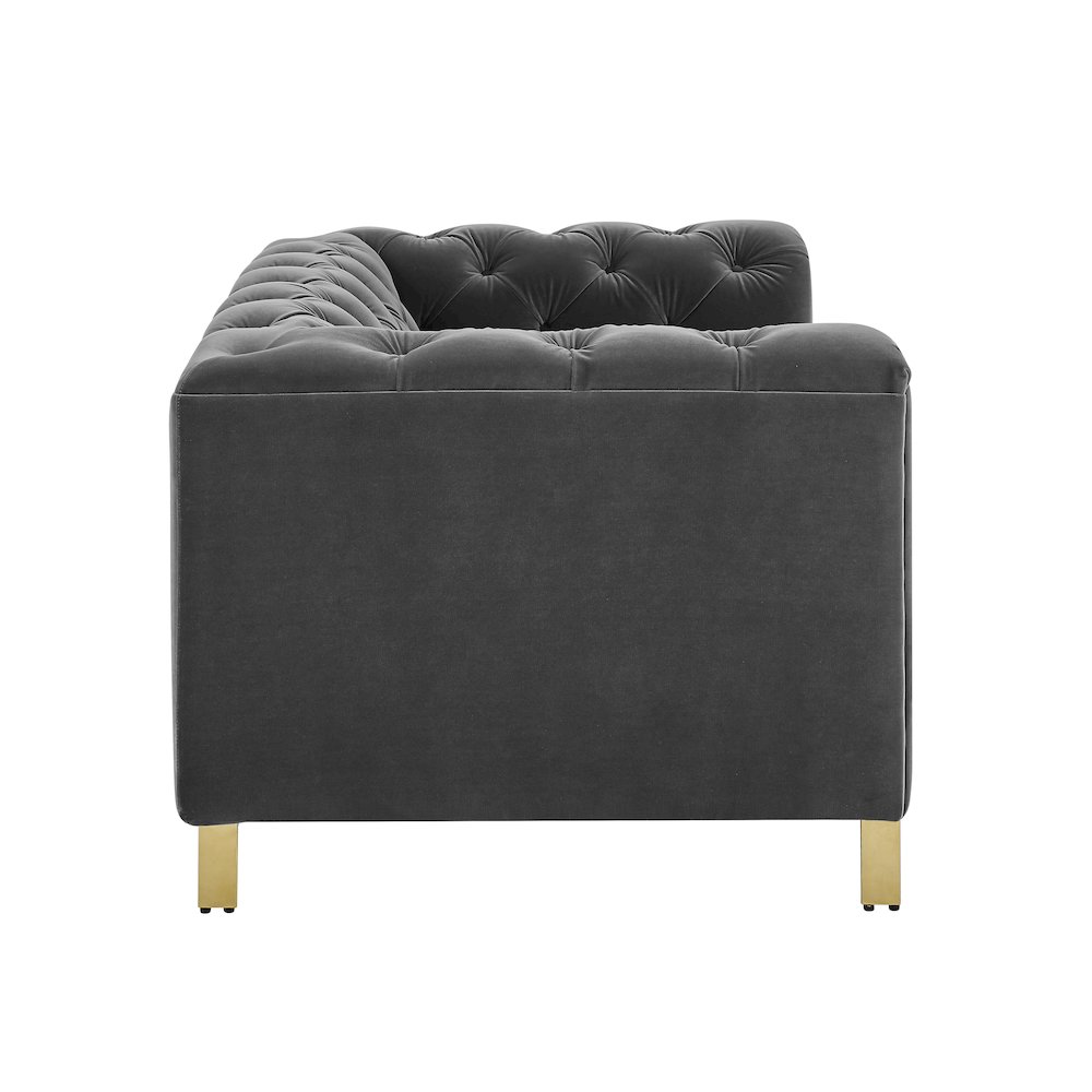 Charlene Gray Velvet Loveseat. Picture 2