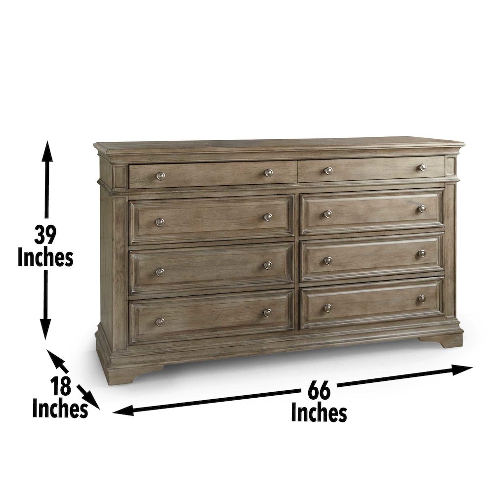 Highland Park Dresser and Mirror Driftwood. Picture 9