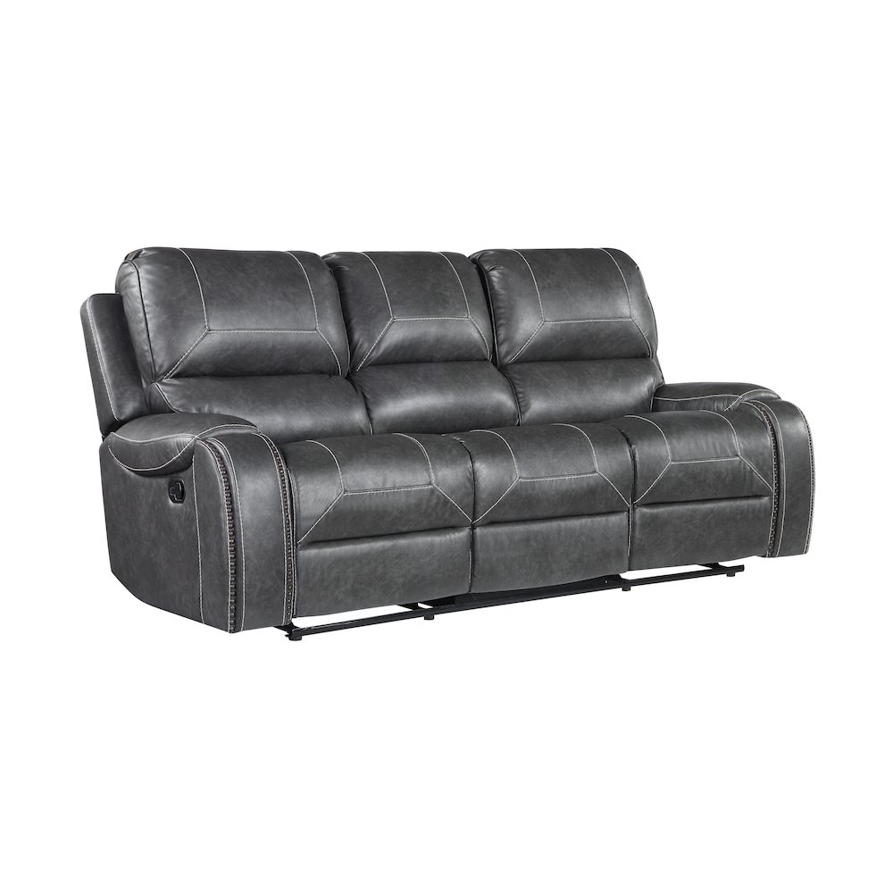 Keily Manual Recliner Sofa - Grey. Picture 1