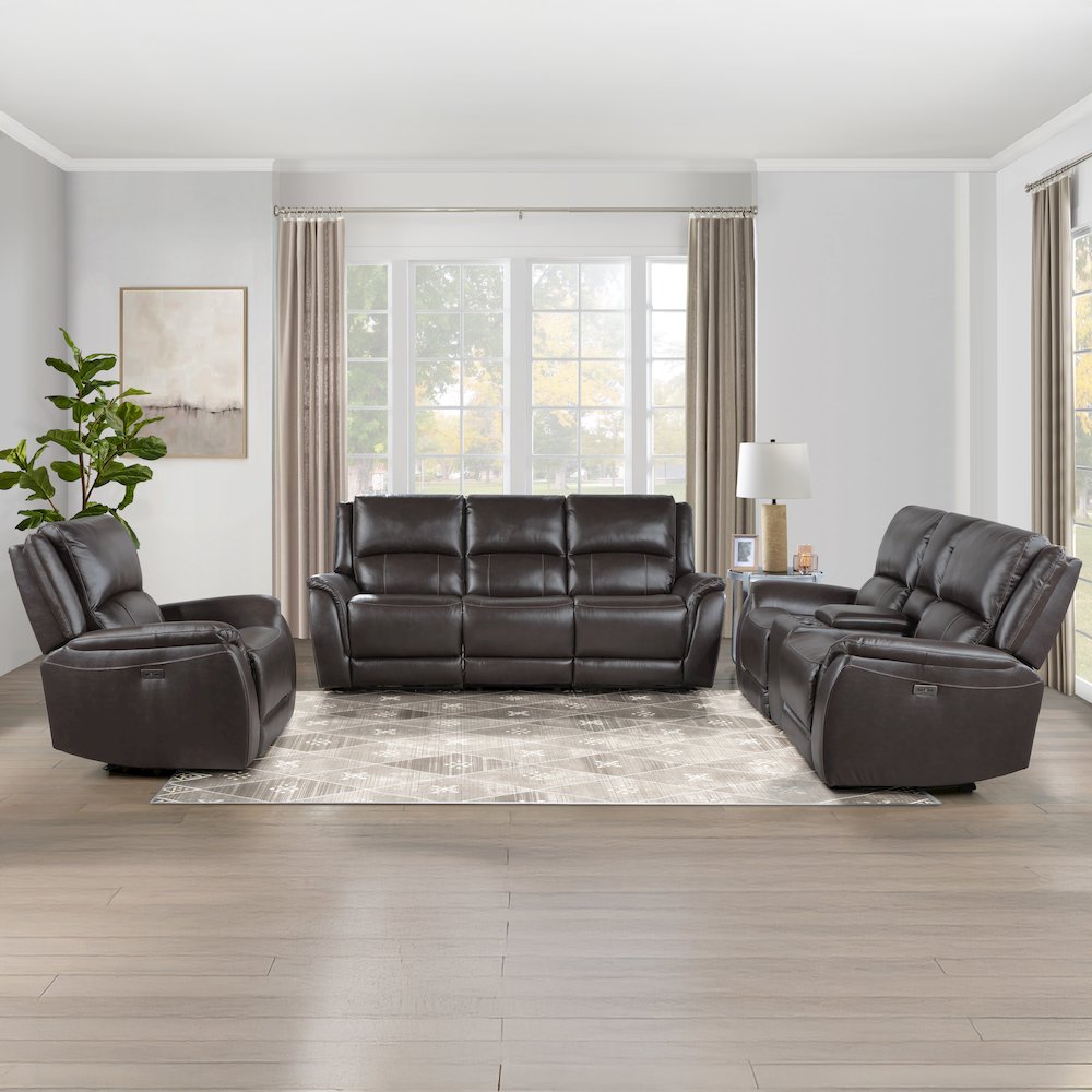 Alexandria Power Leather Reclining Sofa. Picture 7