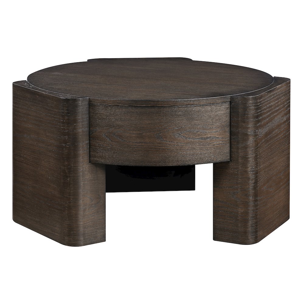 Salina Espresso Round Coffee Table. Picture 1