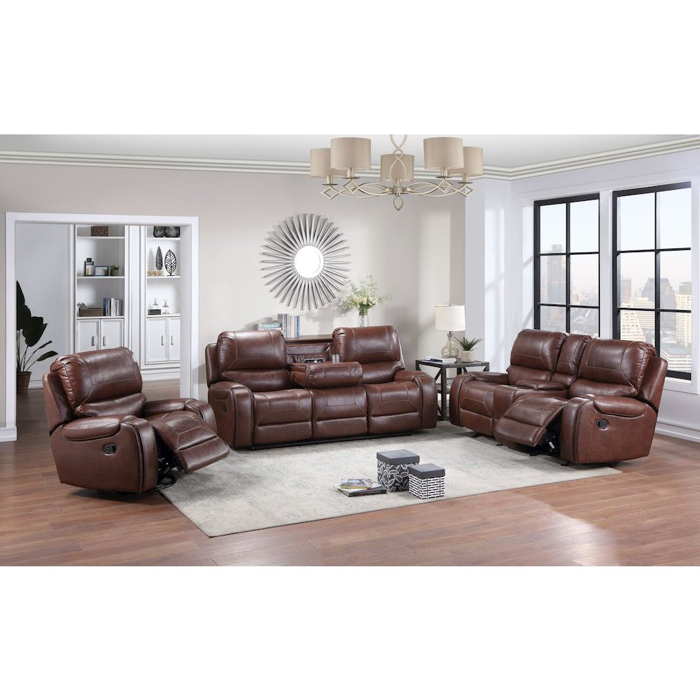 Keily Brown Manual Recliner. Picture 7