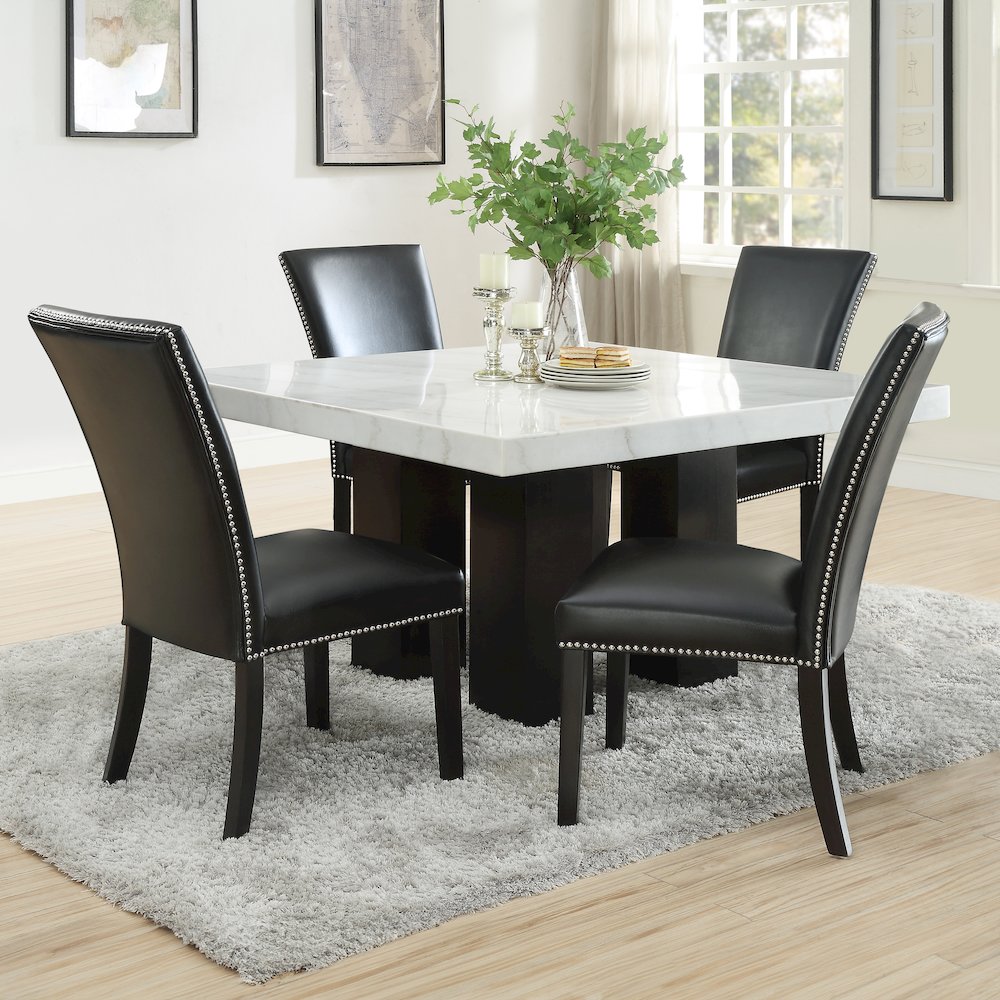 Camila Square 5PC Dining Set Black Chair. Picture 5