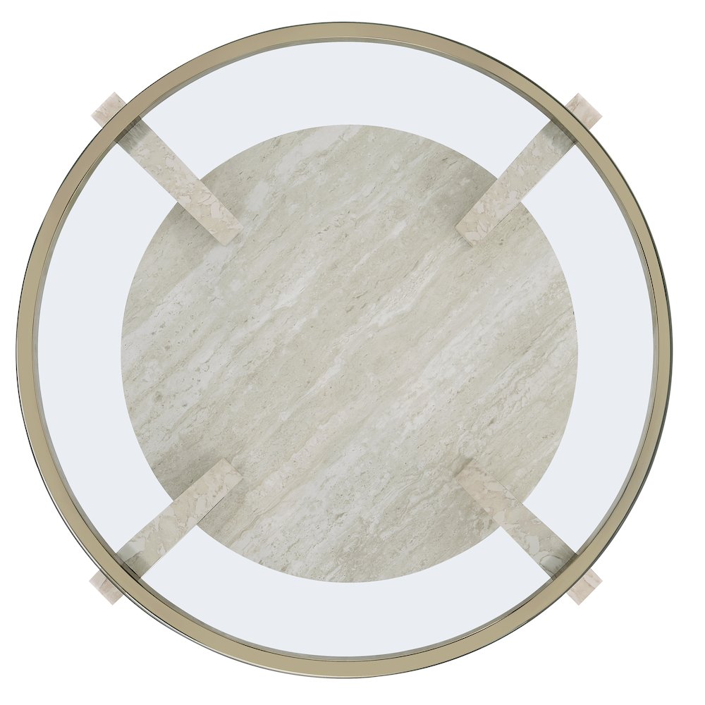 Wanda 24″ Round Glass Top End Table. Picture 6