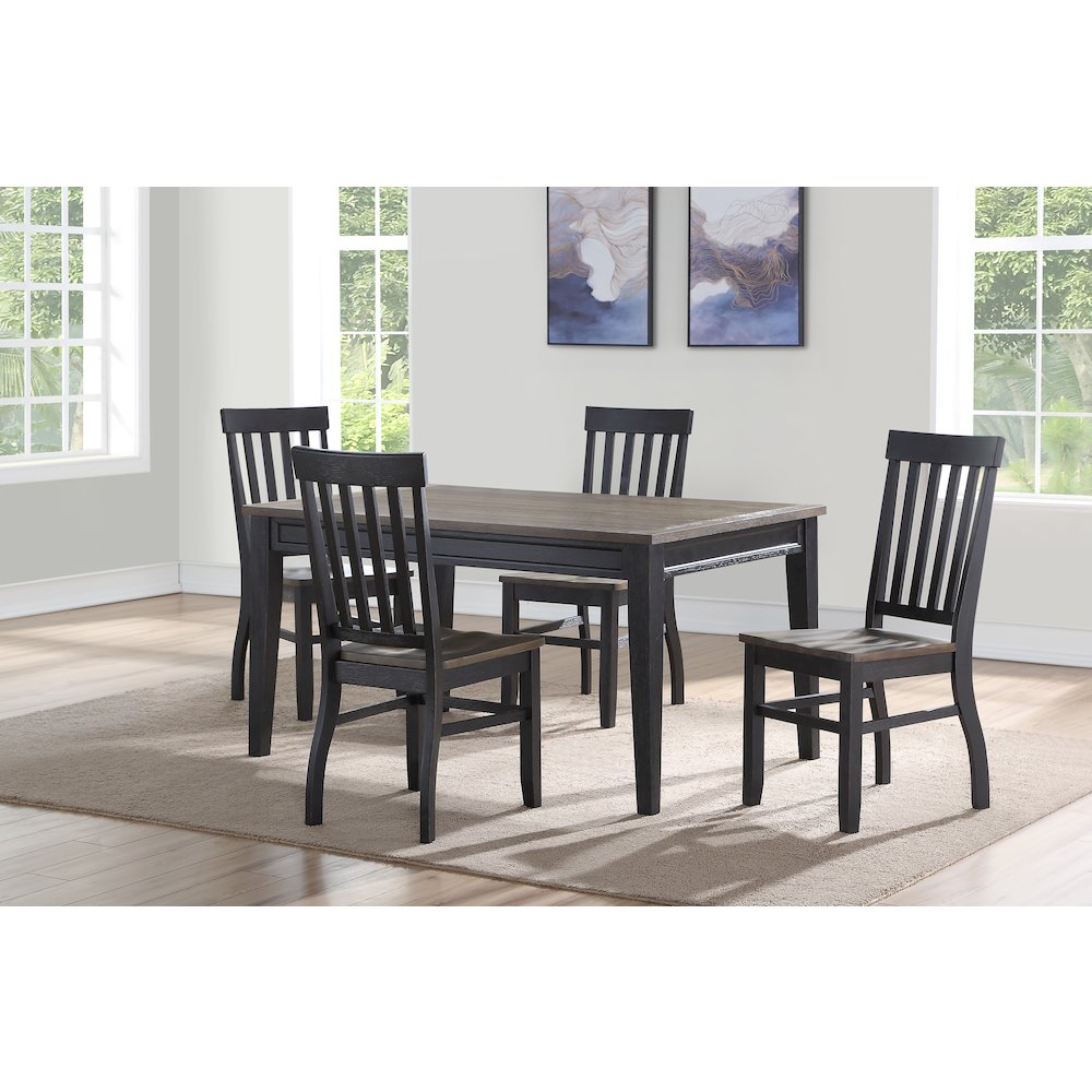 Raven Noir Dining Table and 4 Chairs. Picture 2