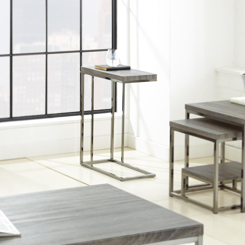 Lucia Chairside End Table w/Nickel. Picture 4