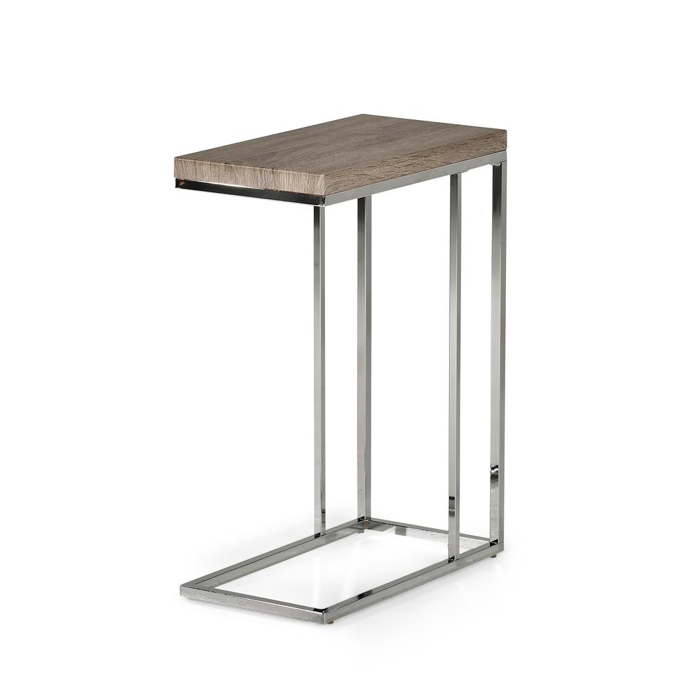 Lucia Chairside End Table, Grey/Brown. Picture 2