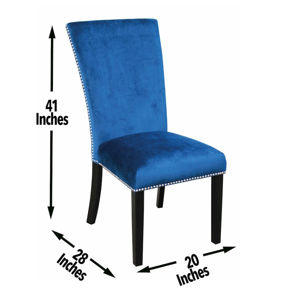 Camila 9PC Square Dining Set Blue Chair. Picture 10