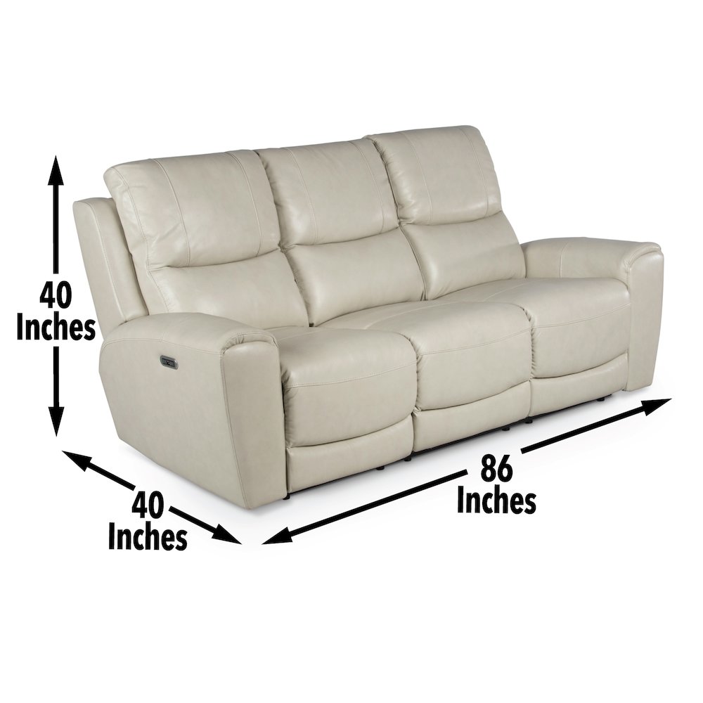 Laurel Power Reclining Sofa - Ivory. Picture 2