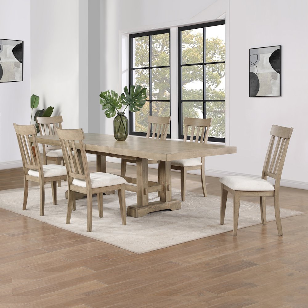 Napa 7-Piece Dining Set, Sand. Picture 5