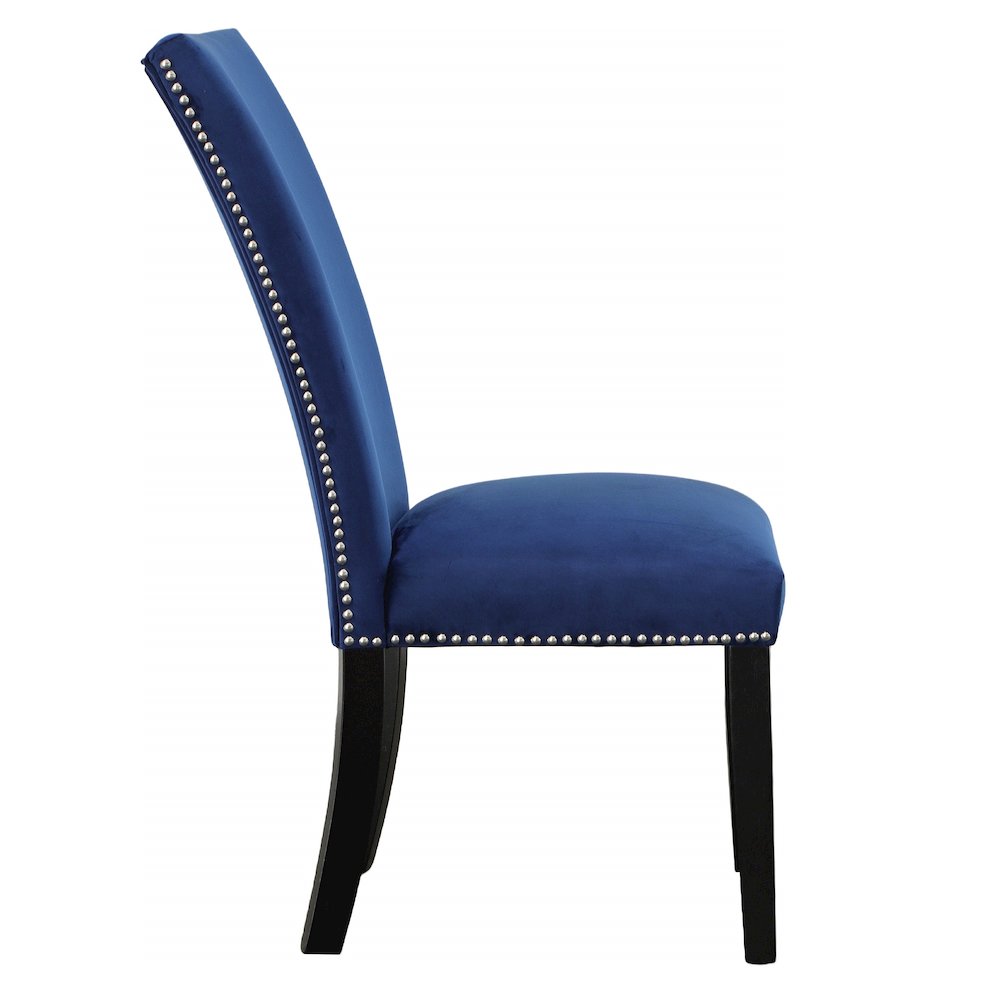 Camila 9PC Square Dining Set Blue Chair. Picture 3