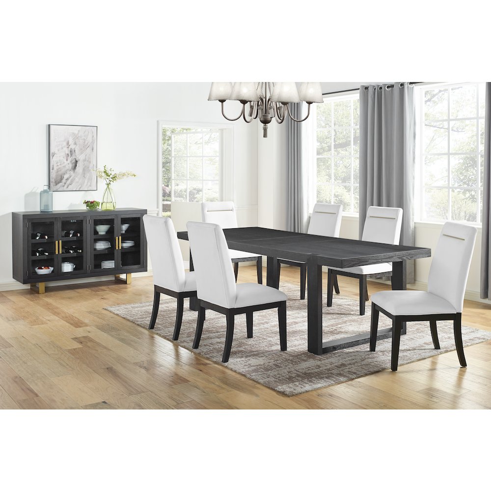 Yves 8pc Dining Set - White. Picture 5