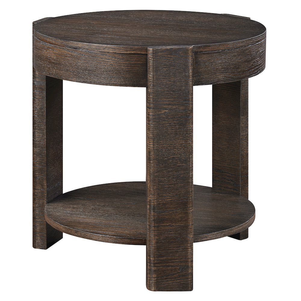 Salina Espresso Round End Table. Picture 1