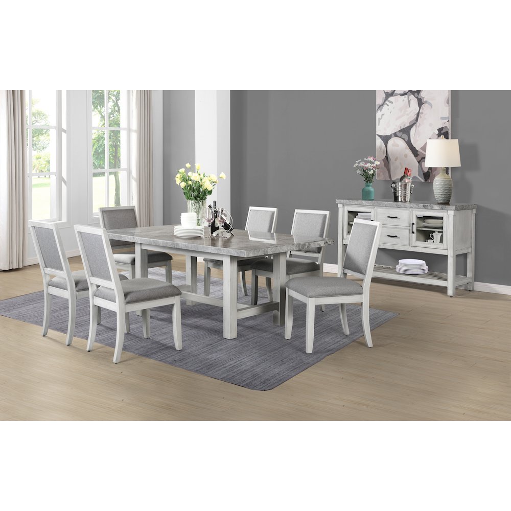 Canova Gray Marble Top Dining. Picture 3
