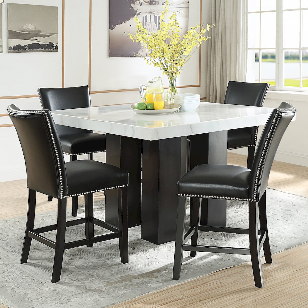 Camila Square 5PC Counter Set Black Chair. Picture 5