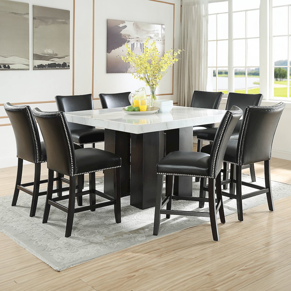 Camila 9PC Square Counter Set Black Chair. Picture 3