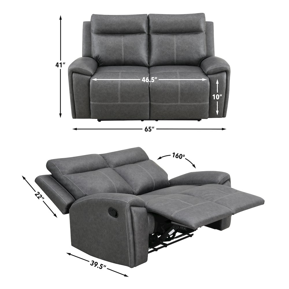 Gaston Manual Reclining Loveseat. Picture 8
