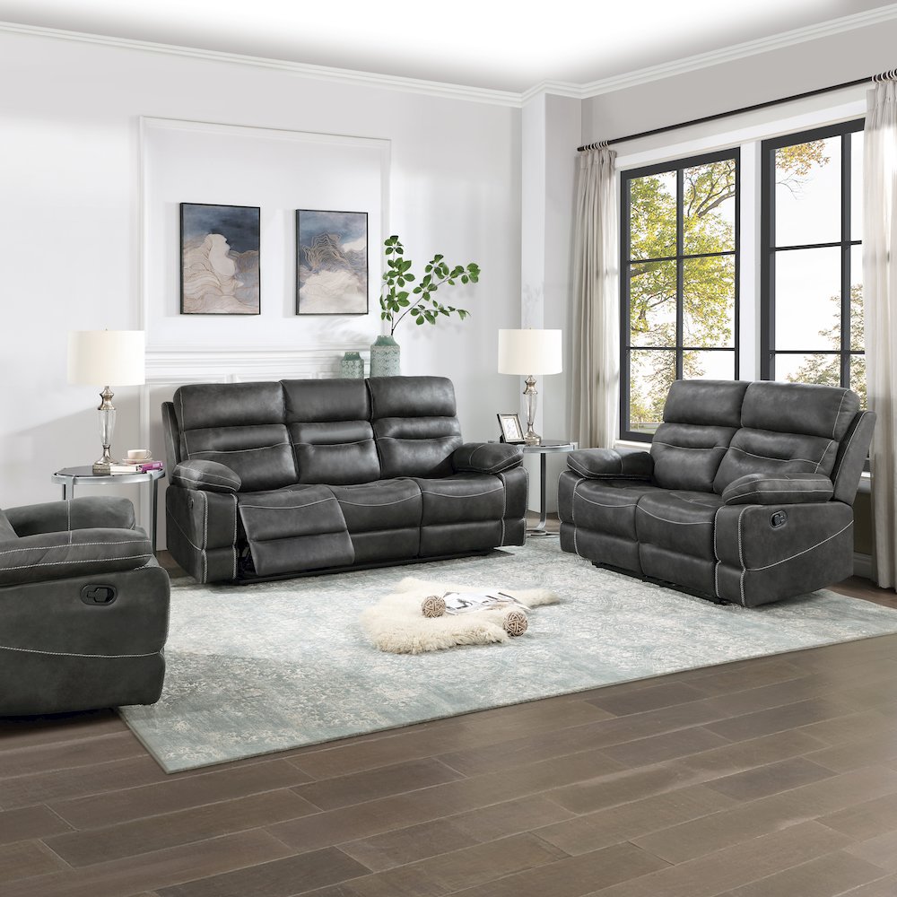 Rudger Gray Manual Sofa. Picture 7