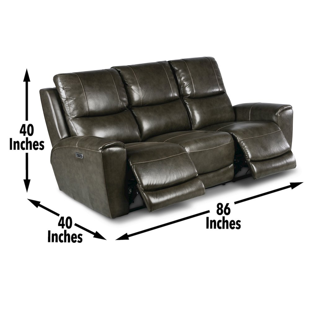 Laurel 2pc Power Reclining Grey. Picture 13