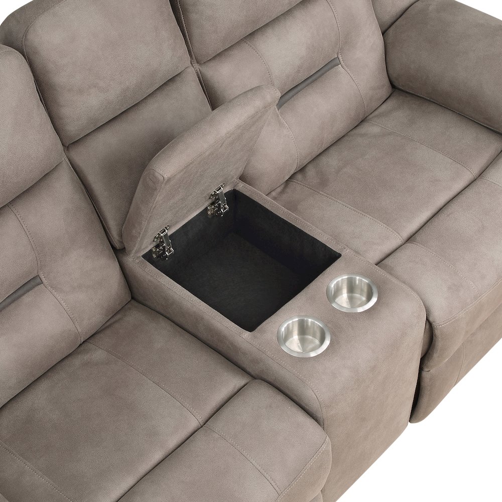Abilene Tan Manual Console Loveseat. Picture 8