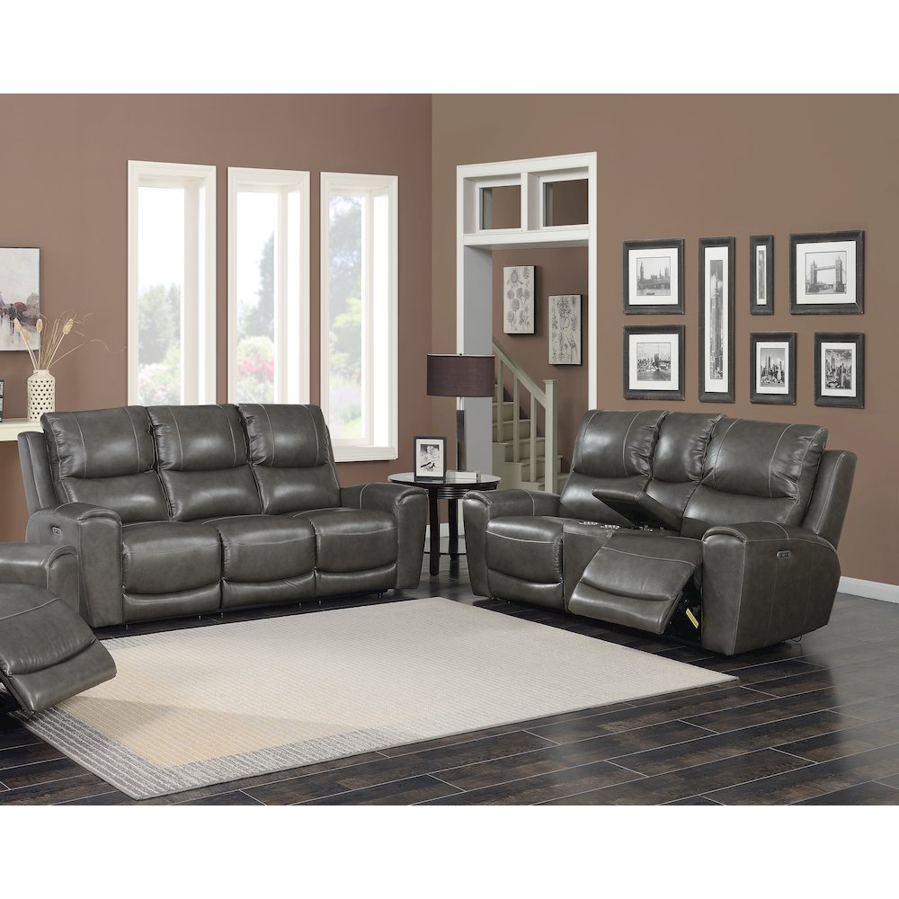 Laurel 2pc Power Reclining Grey. Picture 5