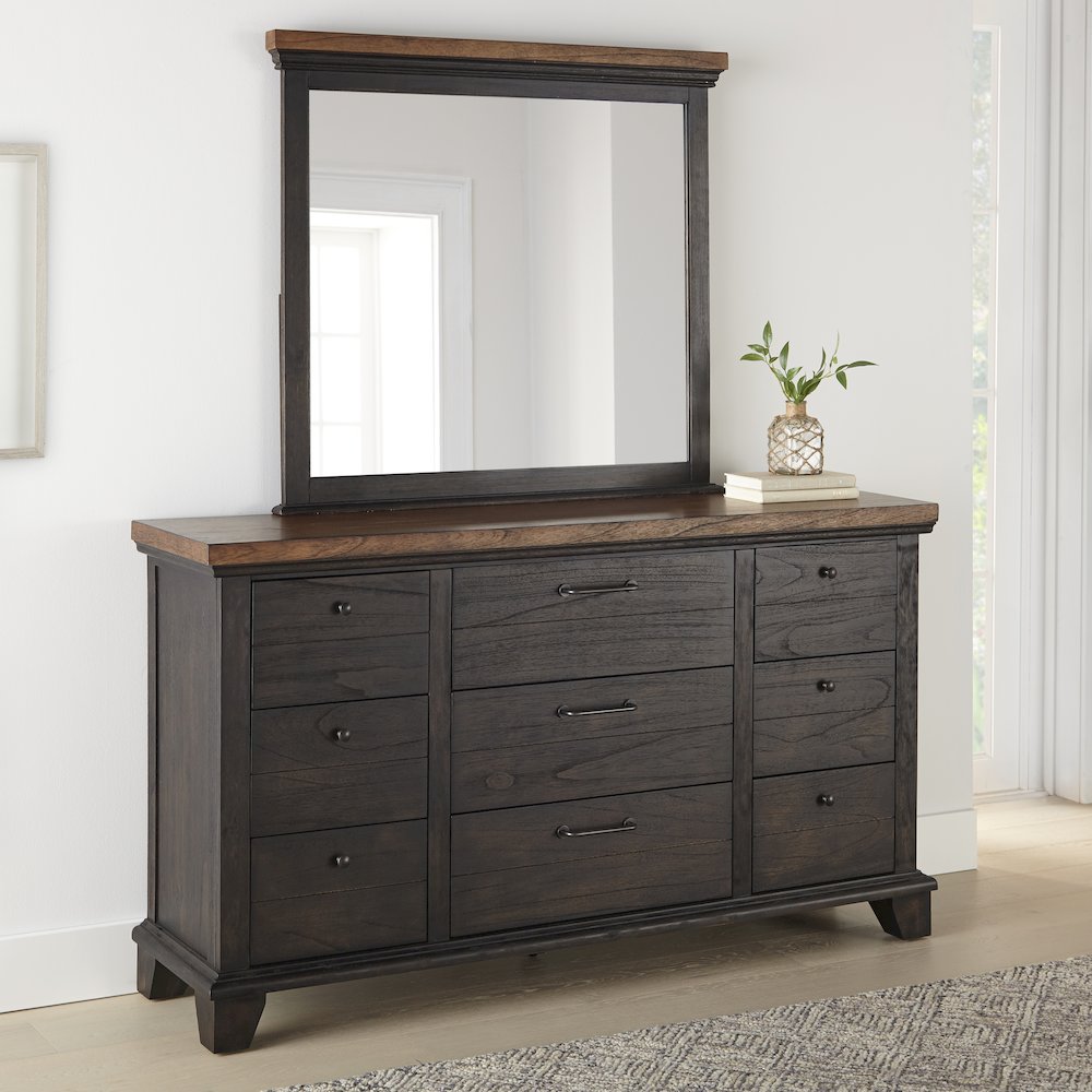 Bear Creek 9-Drawer Dresser, Brown. Picture 4