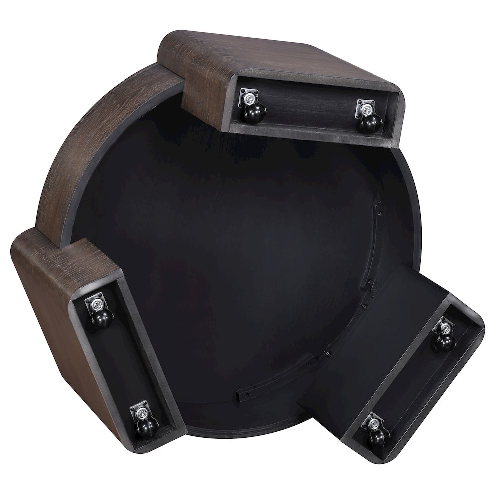 Salina Espresso Round Coffee Table. Picture 6