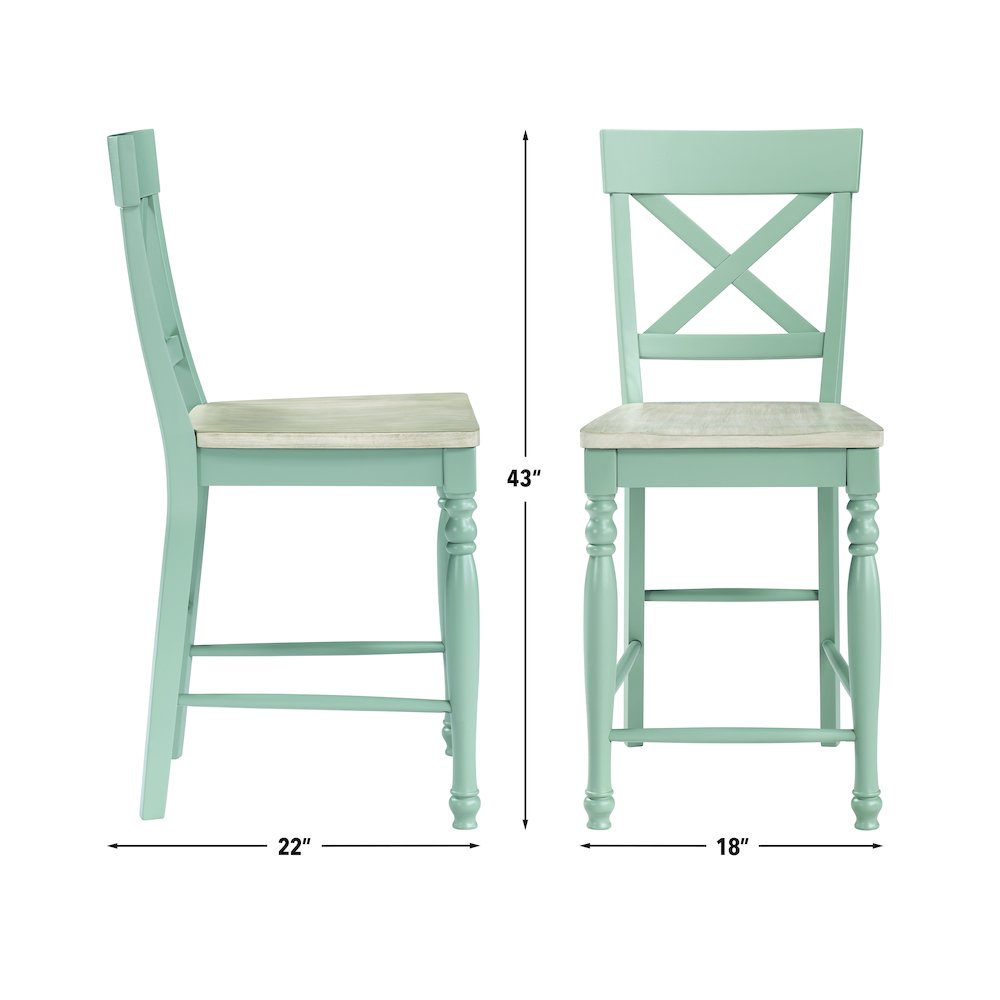 Darcy 7pc Counter Dining Set Green. Picture 12