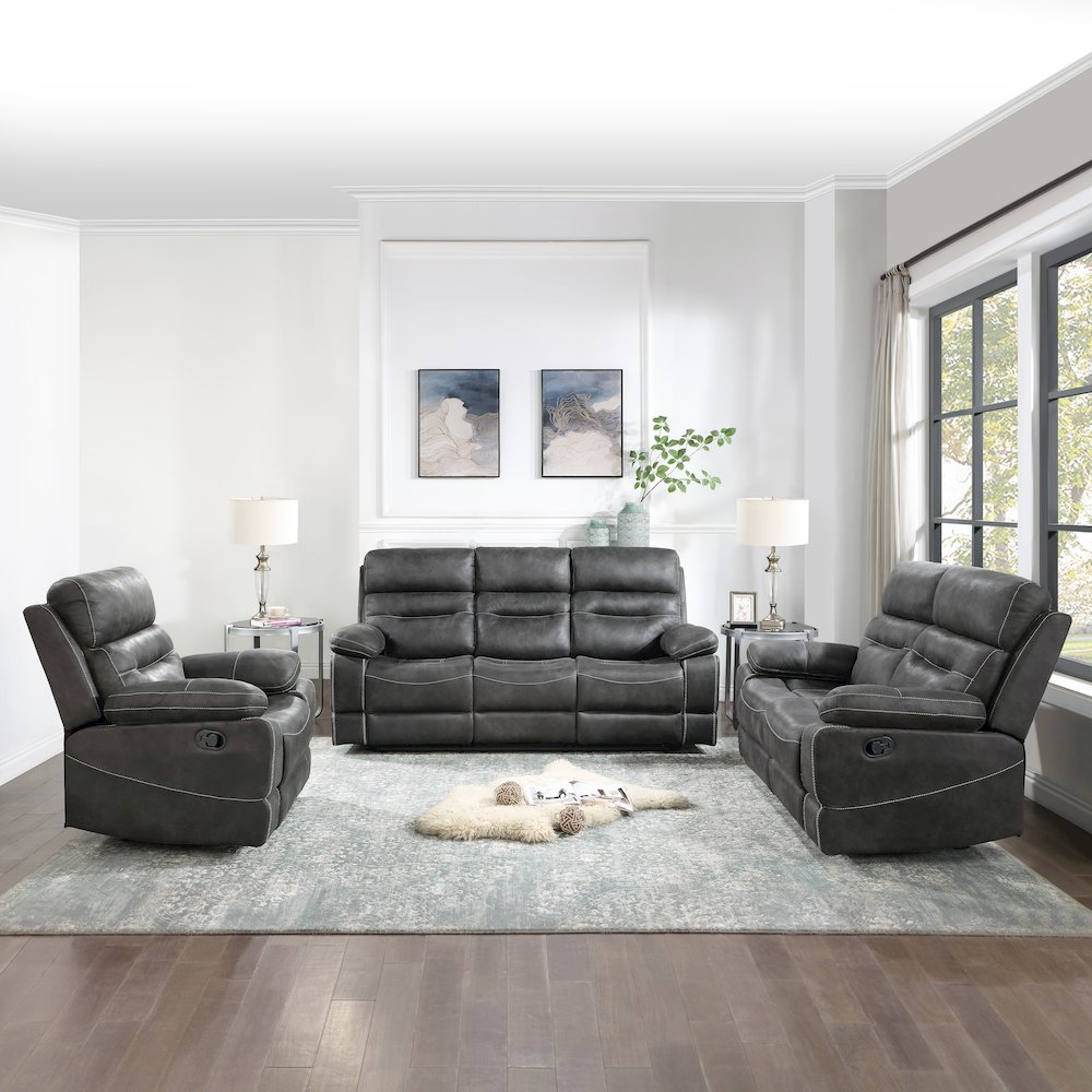 Rudger Gray Manual Sofa. Picture 6