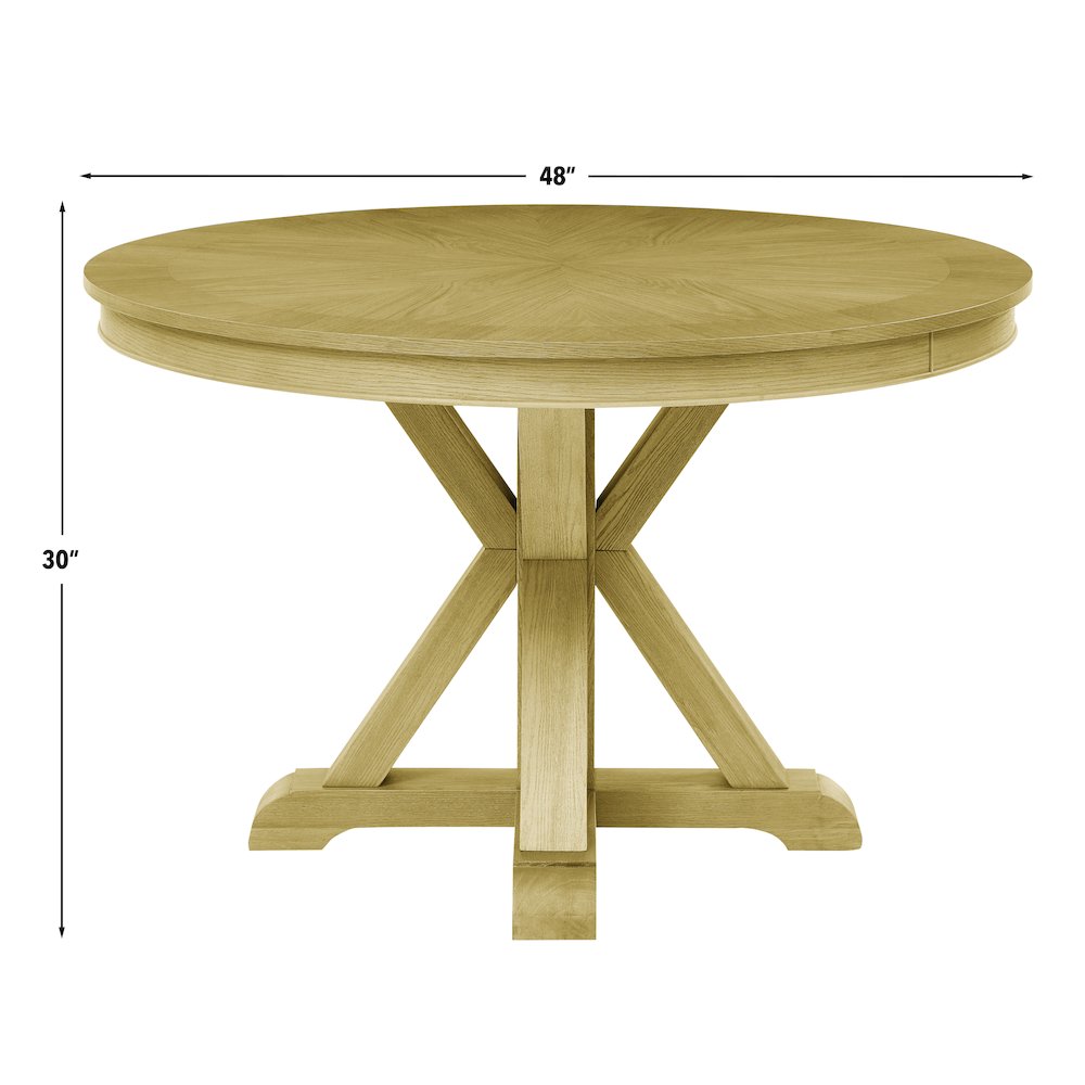 Rylie Dining Table & 4 Captains Chairs, Natural Finish, Camel Vegan Leather. Picture 10
