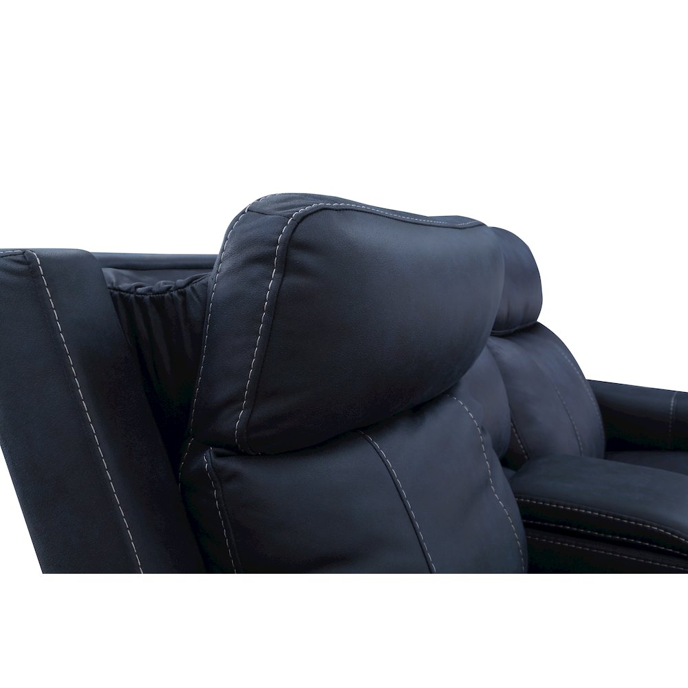 Valencia Dual Power Reclining Console Loveseat - Ocean. Picture 9