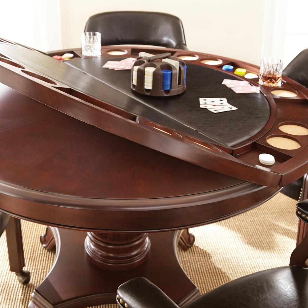 Dining and Game Table - Black, Multi-Step Rich Cherry Finish. Picture 3