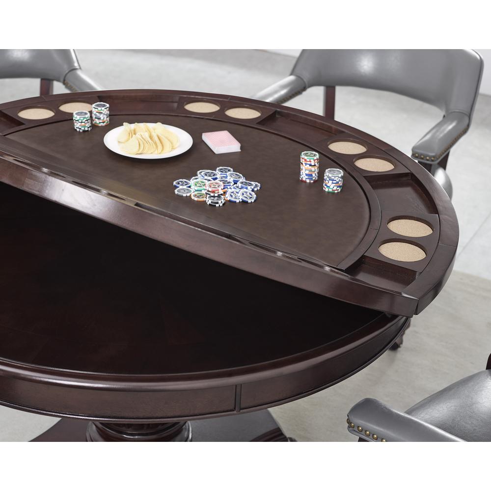 Dining and Game Table - Black, Multi-Step Rich Cherry Finish. Picture 4