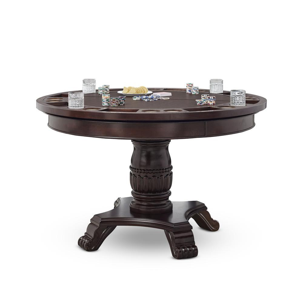 Dining and Game Table - Black, Multi-Step Rich Cherry Finish. Picture 5